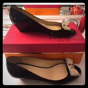 Kate Spade Patent Leather Bow Wedge US 9